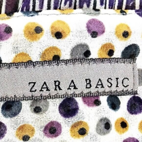 Zara Basic Boho Sheer Peasant Blouse Medium - Picture 7 of 8